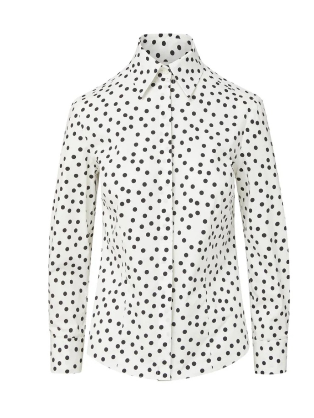 Precis Petite black and white polka dot long-sleeve blouse Deadstock Rare